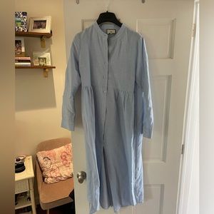 Tuckernuck linen blend maxi shirt dress
